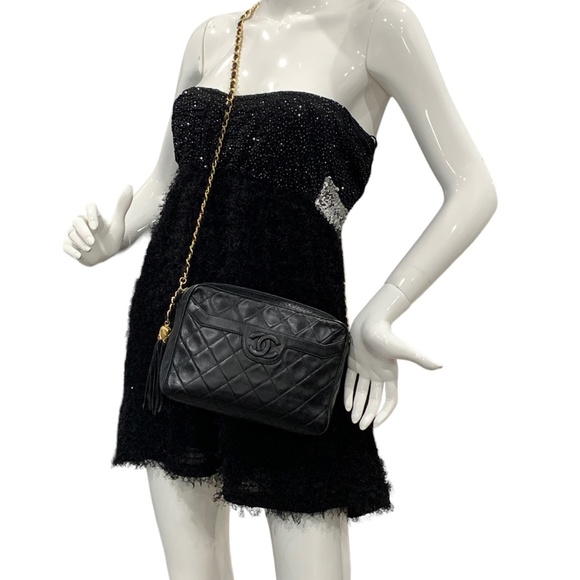 Authentic CHANEL Vintage Lambskin Small Full Flap Bag black/gold hardware - Picture 17 of 17